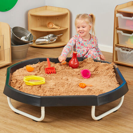 TTS Black Tuff Tray Table and Cream Stand Bundle  hi\-res