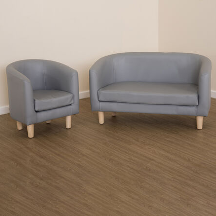 Geo Wipe Clean Antimicrobial Grey Tub Seating  hi\-res