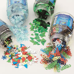 Christmas Sequins Shaker Set Assorted 50g 4pk  hi-res
