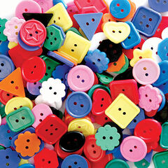 Large Brightly Coloured Craft Buttons 1lb Bag  hi-res