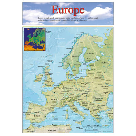 World Europe and UK Maps Set A3  hi\-res
