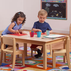 Millhouse Small Rectangular Table & 4 Beech Chairs  hi-res