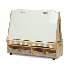 Millhouse Double Sided Whiteboard Easel with Low Trolley  hi-res