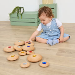 TTS Sensory Wooden Jewel Pebbles 12pk  hi-res