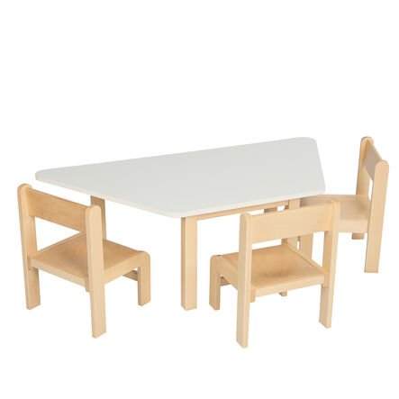 Essentials White Trapezoidal Table  hi\-res