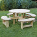 Outdoor Round Wooden Picnic Bench  hi\-res
