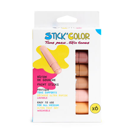 Skin Tones Paint Sticks Assorted Colours 6pk  hi\-res