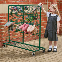 Green Double Sided Metal Wellie Rack Stand  hi-res
