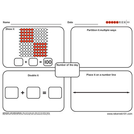 Rekenrek Practice Charts \- Numbers to 100 Pack 2  hi\-res
