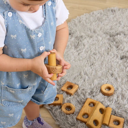 TTS Wooden Toddler Train with Building Blocks  hi\-res