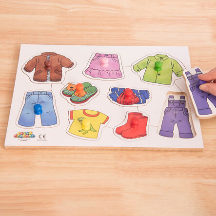 Wooden Large Peg Puzzles 4pk  hi\-res