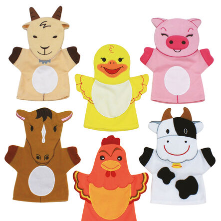 Role Play Farm Animal Hand Puppets Set 6pcs  hi\-res