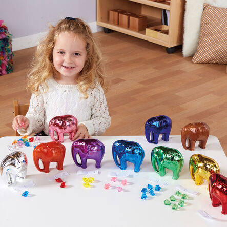 TTS Metallic Elephant Number and Counting Set 1\-10  hi\-res