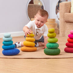 Loose Parts Felt Stacking Shapes Set Assorted Colours  hi-res