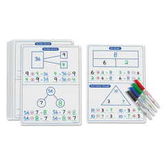 Write & Wipe Visualise Maths Boards 30pk  hi-res
