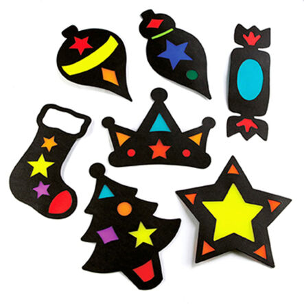 Stained Glass Christmas Shapes 30pk  hi\-res