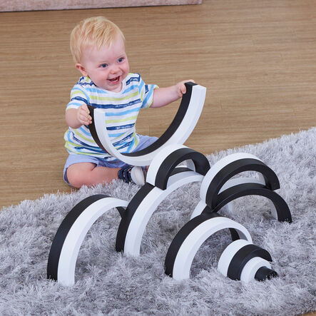 Black \x26 White Wooden Nesting Arches 10pk  hi\-res