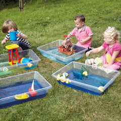 Clear Messy Play Sand & Water Trays 4pk  hi-res