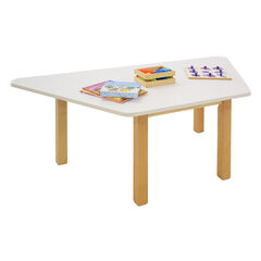 Essentials White Trapezoidal Table  hi-res
