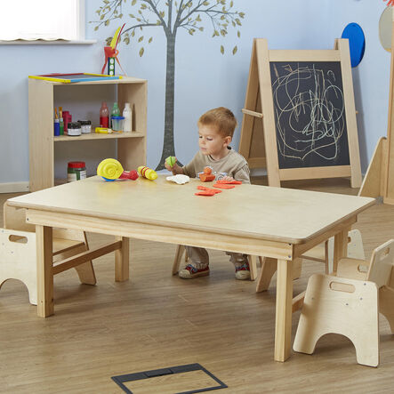 Natural Wooden Folding Early Years Table  hi\-res