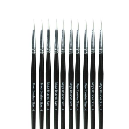 White Sable Substitute Paint Brushes 10pk Size 8  hi\-res