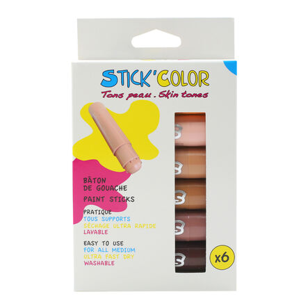 Skin Tones Paint Sticks Assorted Colours 6pk  hi\-res