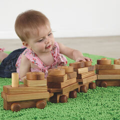 TTS Wooden Toddler Train with Building Blocks  hi-res