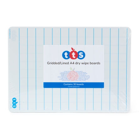 TTS A4 Double Sided Whiteboards Gridded\/Lined 30pk  hi\-res