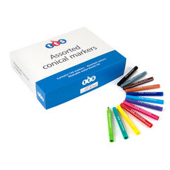 TTS Assorted Conical Fibre Tip Markers 144pk  hi-res