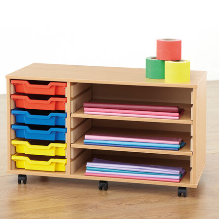 Mobile Shelving and Six Shallow Tray Unit  hi\-res