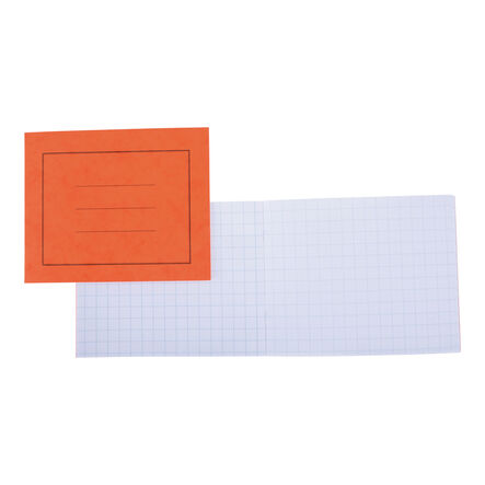 6.5\'\'x 5\'\' Exercise Book 10mm Squares Orange 24pg 50pk  hi\-res