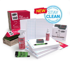 Show-me Assorted Whiteboards, Pens & Erasers 100pk  hi-res