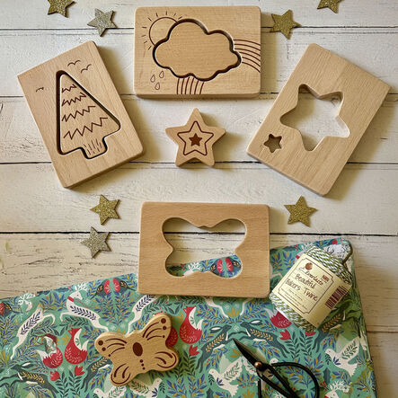 Little Looking Wooden Shape Finders 12pk  hi\-res