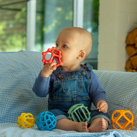 SiliSoft Silicone Teethers, Rainbow Balls \x26 Cups Bundle  hi\-res