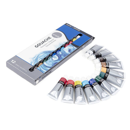 Daler\-Rowney Simply Gouache Paint Set 12 x 12ml  hi\-res