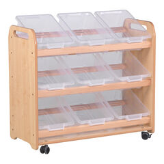 Tilted Tote Storage Trolley On Wheels  hi-res