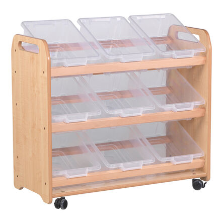 Tilted Tote Storage Trolley On Wheels  hi\-res
