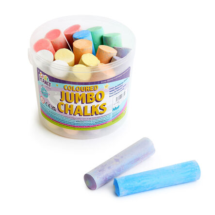 Jumbo Playground Chalk Sticks Assorted Colour Packs  hi\-res