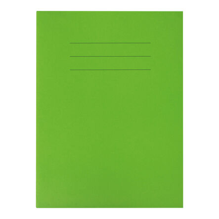 9\'\'x7\'\' Exercise Book 8mm Ruled Margin Green 80pg 100pk Green hi\-res