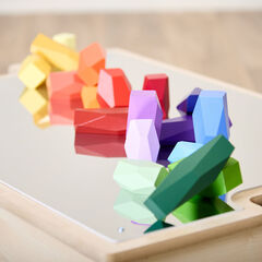 Loose Parts Tonal Rainbow Wooden Boulder Blocks  hi-res