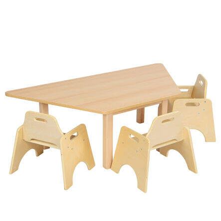 Essentials Beech Trapezoidal Table  hi\-res