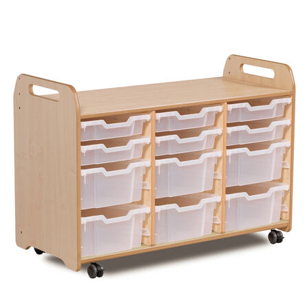 Tray Storage W\/ 6 Shallow 6 Deep Translucent Trays  hi\-res