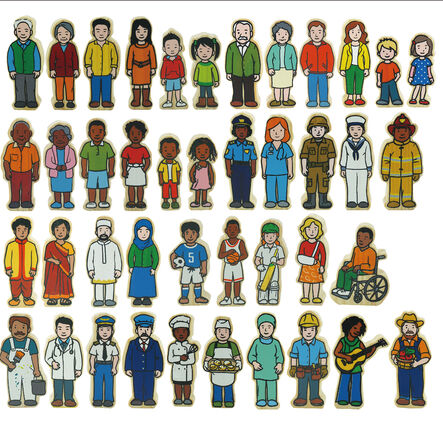 Small World Wooden Village People 42pk  hi\-res