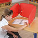 Pop\-Up Concentration Desk Barrier Red Single Red hi\-res