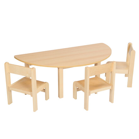 Essentials Beech Semi Circle Table  hi\-res