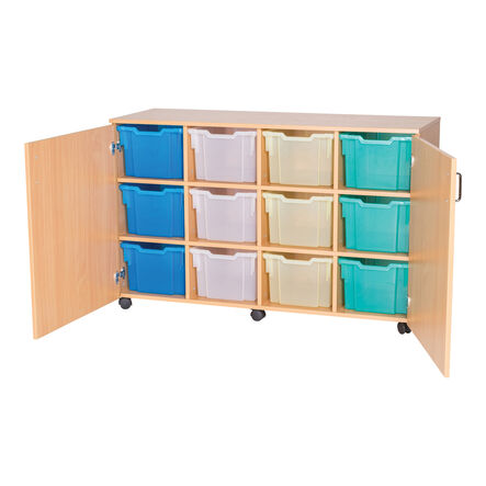 Mobile 12 Extra Deep Tray Cupboard Unit W\/ Trays  hi\-res