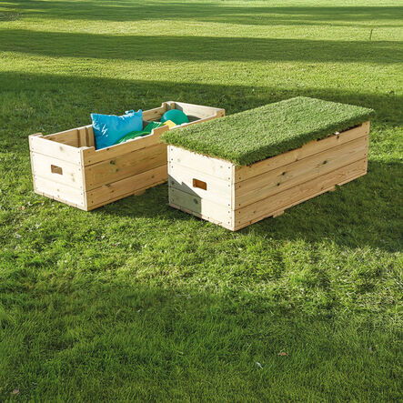 Outdoor Wooden Storage Bench  hi\-res