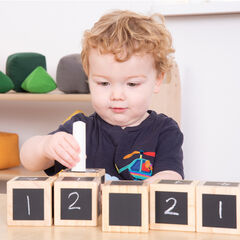 Chalk Wooden Cubes 6pk  hi-res