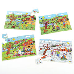 Wooden Four Seasons Jigsaw Puzzles 4pk  hi-res