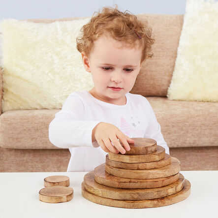 Natural Wooden Stacking Discs  hi\-res